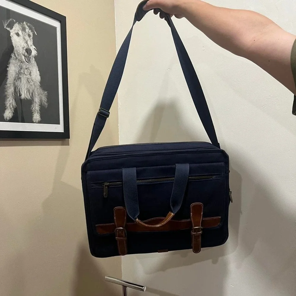 1990s Apple laptop messenger Leather satchel bag with leather details